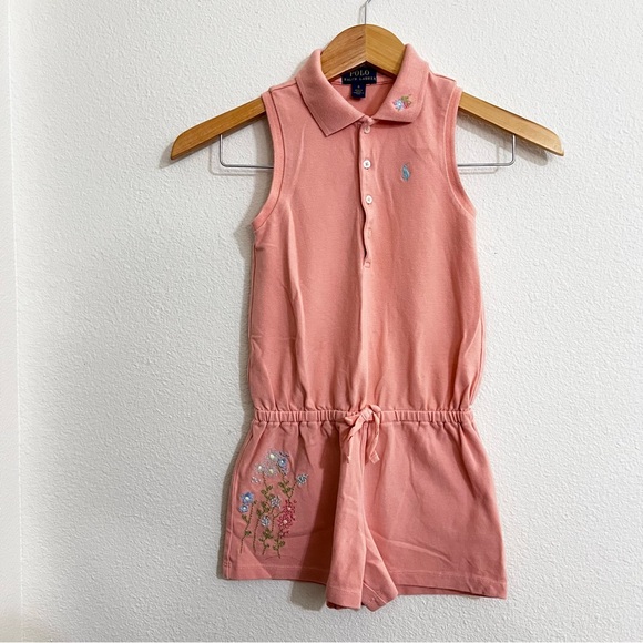 Polo Ralph Lauren Sleeveless Polo Girl Romper Jumpsuit - Picture 1 of 9